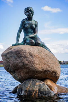 The Little Mermaid, a famous statue in the habour in Copenhagen, Denmark.