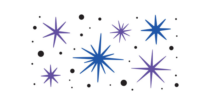 Atomic era starbursts a retro mid century modern silhouette design
