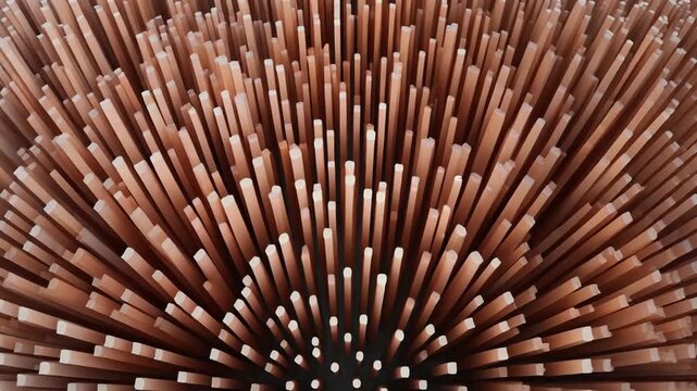 Radial Pattern of Wooden Dowels Abstract Background