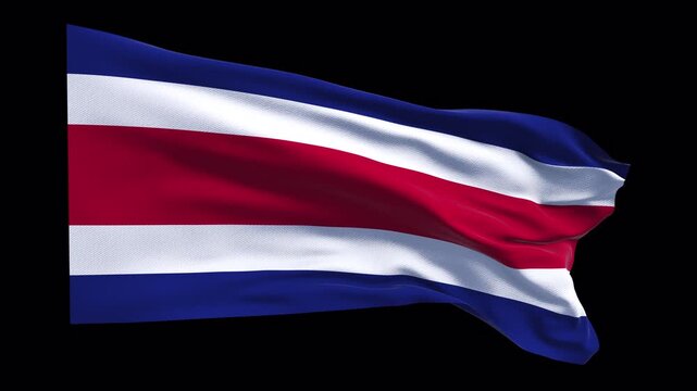 Costa Rica flag waving in the wind. Costa Rican identity peace national pride featuring. News visuals political topics international relations documentaries educational travel web banners.
