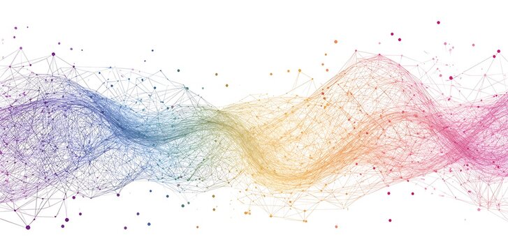 Geometric abstract background with connected lines and dots. Connectivity flow point. Molecule and communication background. Graphic connection illustration background for your design.