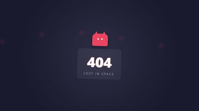 404 Error Page "Lost In Space" With Cute Monster Icon