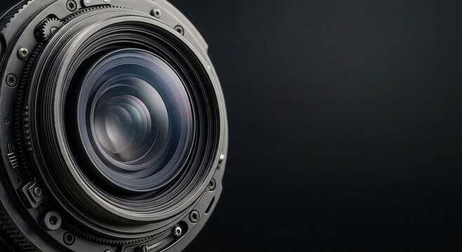 Professional Cinema Camera Lens With Detailed Mechanical Gears 