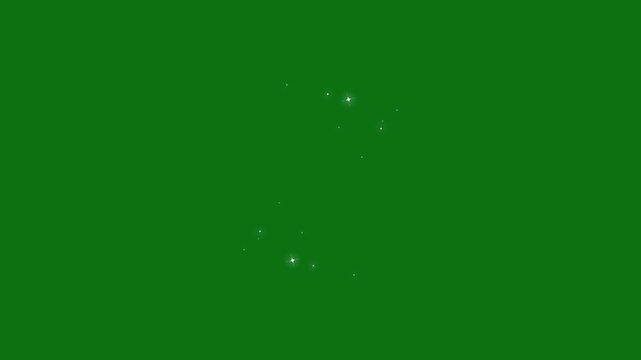 Magic luxury circle glittering star line, 2d magic sparkle trail, glowing white twinkling particles, luxury pixie dust path, fairy wand starlight, christmas glitter stars isolated on green screen, 4k