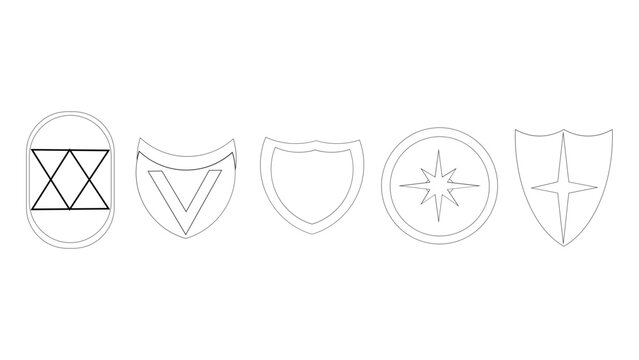 star crest design symbols illustration template shield elements