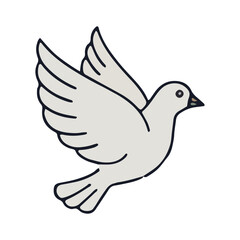 Obraz premium Simple Hand Drawn Flying Dove Icon