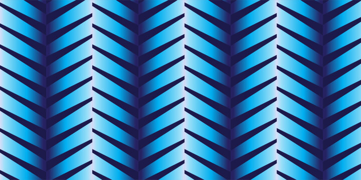 Modern herringbone pattern in shades of blue. A dynamic vector illustration with repeating zigzag lines 