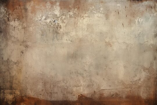 Peeling paint and rust creating an aged, vintage wall surface texture