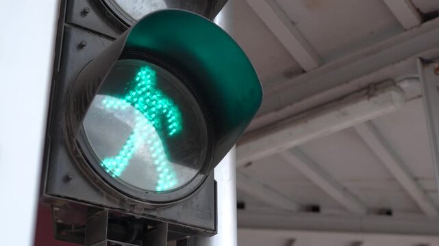 Green signal for road crossing