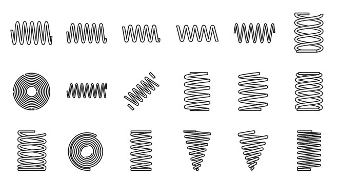 collection of different types of springs illustrative icons and symbols