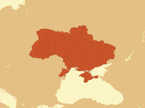 Ukraine map flat vector illustration.