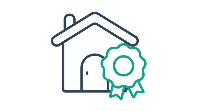 Warranty icon animation. animation icon related to real estate, home warranty. Suitable for site web, app, UI, user interfaces, provide visual feedback and more. Alpha channel. Transparent background
