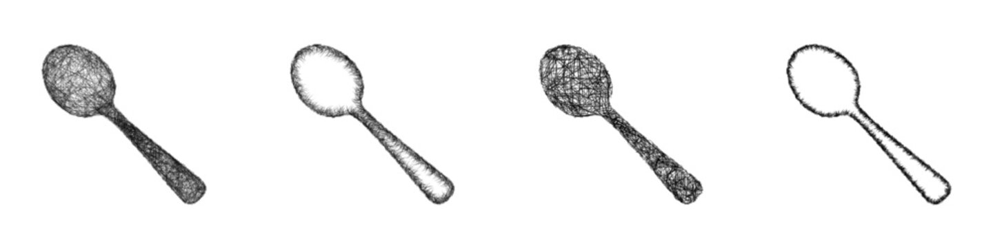 Sketch tablespoon icon design set