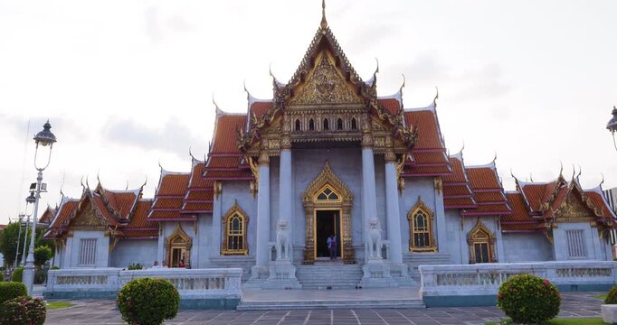 Wat Benchamabophit the Marble Temple sunset light in Bangkok city sightseeing travel Bangkok Thailand