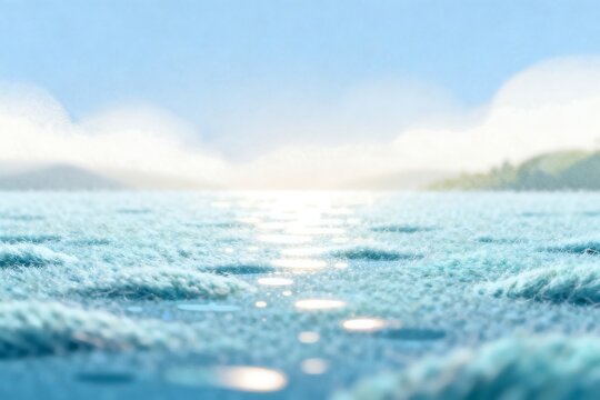 Calm Blue Water Surface with Sunlight Reflection