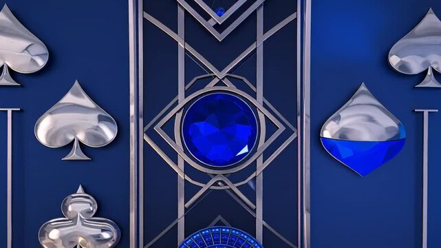 Suit Symbols on Blue.