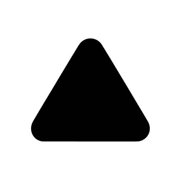 Triangle Icon with Rounded Corners Flat Design
