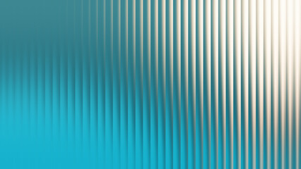 Obraz premium Vertical ribbed glass effect over a teal, cyan, and white gradient background for a tech interface mockup display.