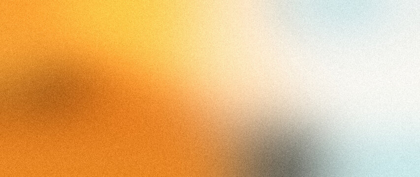 Abstract orange, yellow, and rust gradient surface highlighted by rough film grain for engaging panoramic web headers.