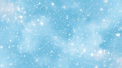 Fototapeta premium A dreamy blue sky filled with glowing star constellations and sparkles, evoking a cosmic and celestial atmosphere, kid friendly colorful planet background