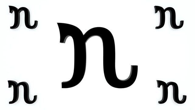 Black Letter N Symbol Pattern Background.