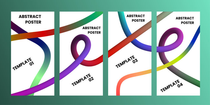 Vibrant abstract poster designs modern art templates for creative visual communication