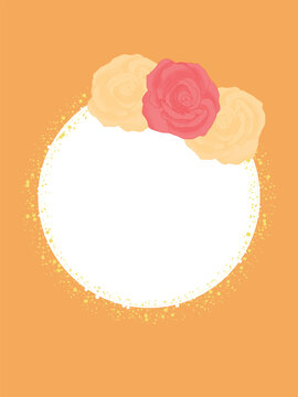Yellow Roses with circle frame design 