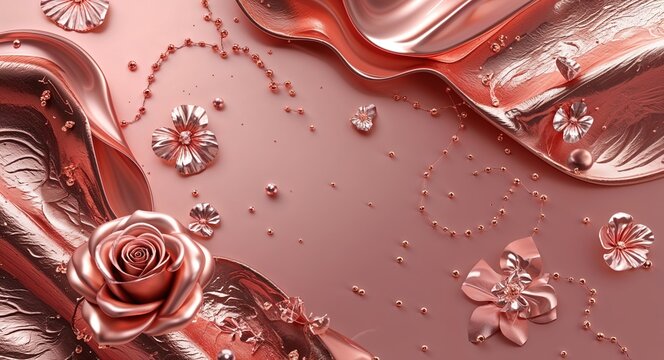 Rose gold metallic pattern design elements poster templates for creative graphic design