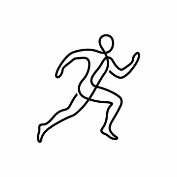 Continuous One Line Drawing of a Man Running - Minimalist Sports Vector Illustration of an Athlete in Motion