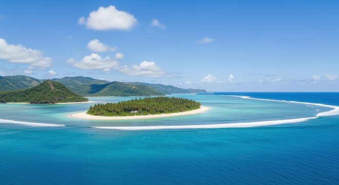 Tropical Island Paradise with Crystal Clear Waters