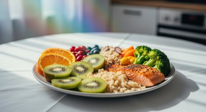 Vibrant Healthy Meal on a Sunny Table