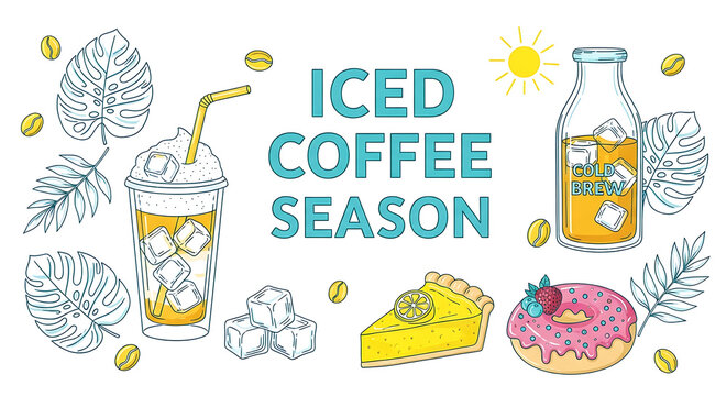 Cool down this summer enjoy refreshing iced coffee, pastries, and tropical vibes