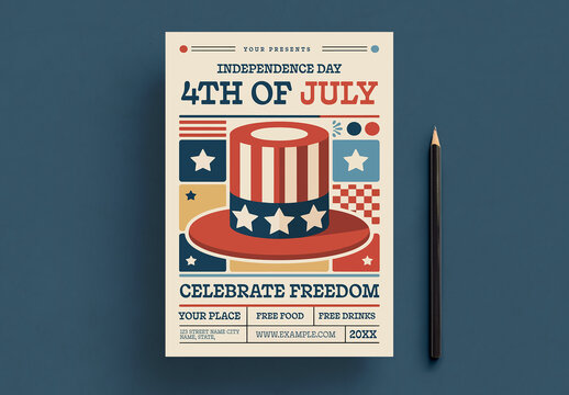 4th of July Flyer Design Template