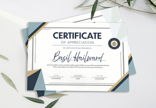 Modern Certificate Template Clean Achievement Award Layout