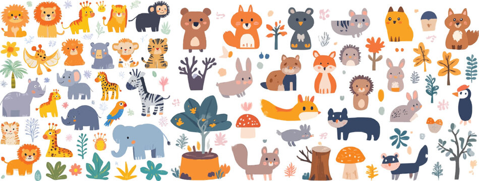 Cartoon wildlife pack,