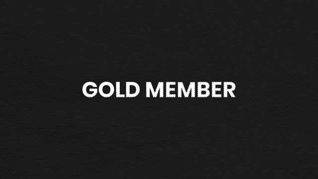 Gold Member Vintage Text Animation 4K Loyalty Status Background for Exclusive Access Programs and VIP Customer Rewards
