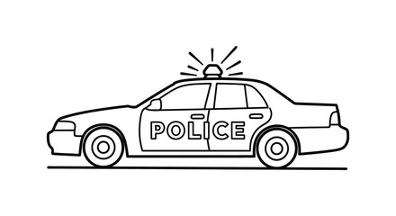 Police car silhouette with flashing lights black and white © design creation