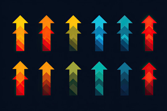 Uptrend and downtrend arrow icon set.