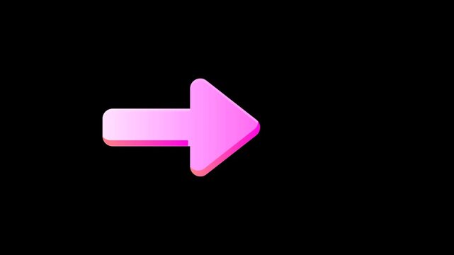 A soft pink right-pointing arrow with a smooth gradient.