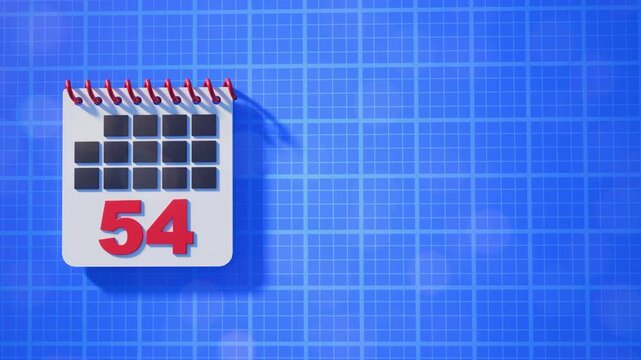 4K Calendar animation background with 365 days and copy space with lines. Ideal if you want to count to some specific number, you can cut the animation or just use as a full year time backdrop.