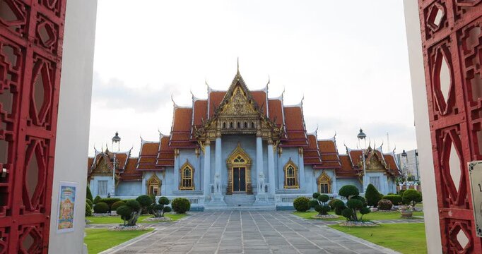 Wat Benchamabophit the Marble Temple sunset light in Bangkok city sightseeing travel Bangkok Thailand