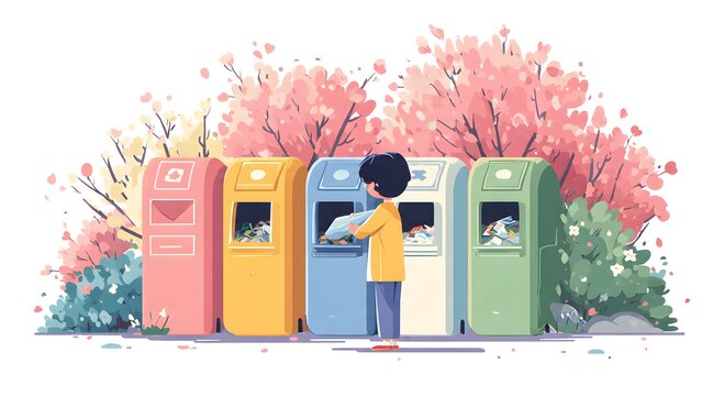 Colorful Mailboxes Outdoor Park Scene