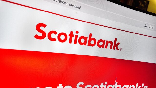 a computer screen displaying scotiabank website