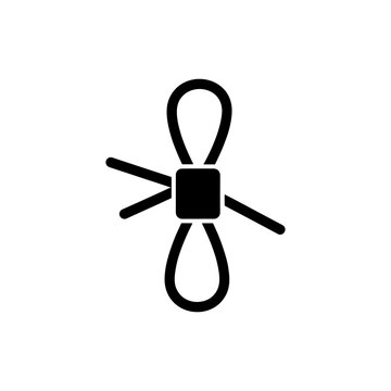 A stark black figurehead of a complex rope knot visually representing strength and connection silhouette