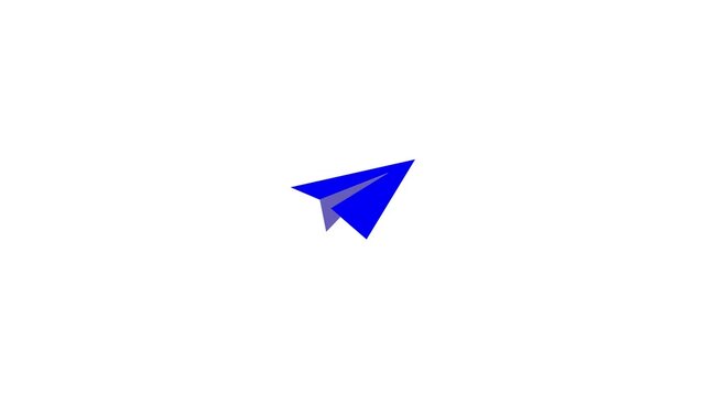 Minimalist paper plane icon isolated on white background.
