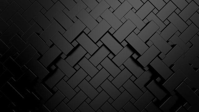 Geometric Shapes Form a Wave. Abstract motion, two color, 3d rendering, 4k resolution
