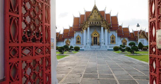 Wat Benchamabophit the Marble Temple sunset light in Bangkok city sightseeing travel Bangkok Thailand