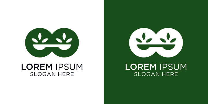 Elegant logo design featuring a stylized plant in an infinity loop, perfect for businesses seeking a modern and eco-friendly brand identity