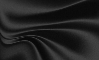 Fototapeta premium Very fine black silk or satin fabric folds with very fine shadow details.