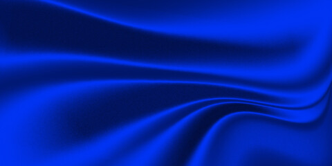 blue design with a wave-like effect, reminiscent of the folds of a luxurious fabric like silk or velvet illuminated by light and a grainy texture. © maskam